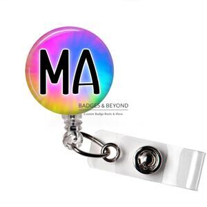 MA Badge Reel | Medical Assistant Retractable ID Name Tag Holder Clinic Staff